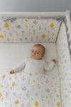 Sevimli Mantar (4 Kenar) Beşik Kenar Koruyucu %100 Pamuk Kumaş Beşik Kenar Koruma