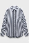 Çizgili Oversize Basic Gömlek 3504