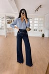 Çizgili Oversize Basic Gömlek 3504