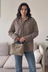 Çizgili Oversize Basic Gömlek 3504