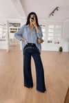 Çizgili Oversize Basic Gömlek 3504