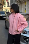Dik Yaka Çıtçıtlı Oversize Kısa Ceket 6204