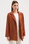 Düğmeli Basic Süet Blazer Ceket  6174