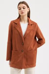 Düğmeli Basic Süet Blazer Ceket  6174