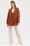 Düğmeli Basic Süet Blazer Ceket  6174