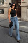 Geniş Paça Taş Detaylı Jean 0150
