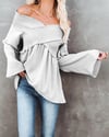 Gipe detaylı bluz - GRİ