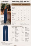 Hakim Yaka Gold Düğmeli Denim Yelek ve Bol Paça Pantolon Takım 10362