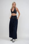Kemerli Geniş Paça Pantolon   0123