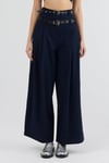 Kemerli Geniş Paça Pantolon   0123