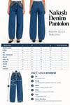 Maren Çiçek Nakışlı Balon Jean  0153
