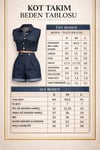Uzun Cep ve Double Paça Detaylı Denim Takım 10198
