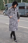Zebra Desenli Kaşe Kaban 7124