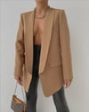 Zr model astarlı blazer ceket  - BEJ