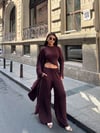 Zr Model Bluz Pantolon Hırka Premium Üçlü Takım - Kahve