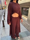 Zr Model Bluz Pantolon Hırka Premium Üçlü Takım - Kahve