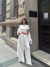 Zr Model Bluz Pantolon Hırka Premium Üçlü Takım - Beyaz