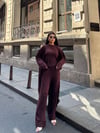 Zr Model Bluz Pantolon Hırka Premium Üçlü Takım - Kahve