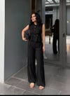 Zr Model Bluz ve Kargo Cepli Pantolon Premium Takım  - Siyah