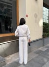 Zr Model Bomber Ceket Pantolon Premium İkili Takım - Beyaz