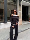 Zr Model Buzi Garnili Premium Üçlü Takım - Siyah