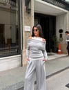 Zr Model Buzi Garnili Premium Üçlü Takım - Gri