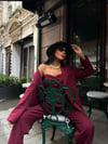 Zr Model Ceket Pantolon Büstiyer Premium 3lü Set - Bordo