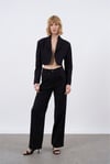 Zr Model Ceket Pantolon Premium Keten Takım - Siyah