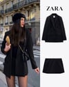Zr model ceket şort ikili set - SİYAH
