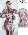 Zr model çiçek desen elbise  - MULTİ