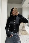 Zr Model Çıtçıt Detay Premium Triko Bluz - Siyah