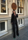 Zr model dantelli ceket pantolon premium takım - SİYAH