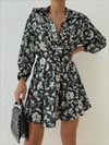 Zr model desenli gömlek elbise - MULTİ
