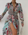 Zr model desenli gömlek elbise - MULTİ