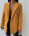 Zr model dokulu kumaş ceket - SARI