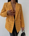 Zr model dokulu kumaş ceket - SARI