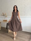 Zr Model Fermuarlı Premium Elbise  - Kahve