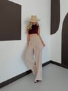 Zr Model Fularlı Taşlı Premium Pantolon - Taş