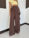 Zr Model Fularlı Taşlı Premium Pantolon - Kahve