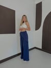 Zr Model Fularlı Taşlı Premium Pantolon - Lacivert