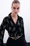 Zr Model Gold Desenli Premium Gömlek  - Siyah