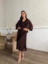 Zr Model Hırka Elbise Premium İkili Takım - Kahve
