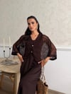 Zr Model Hırka Elbise Premium İkili Takım - Kahve