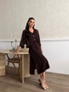 Zr Model Hırka Elbise Premium İkili Takım - Kahve