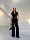 Zr Model Kemer Detay Yelek Pantolon Premium Takım - Siyah
