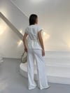 Zr Model Kemer Detay Yelek Pantolon Premium Takım - Beyaz