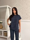Zr Model Kendinden Desenli Premium Modal Takım - Füme