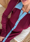Zr Model Kot Garnili Premium Triko Elbise - Bordo