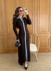 Zr Model Kot Garnili Premium Triko Elbise - Kahve