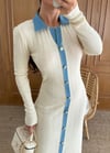 Zr Model Kot Garnili Premium Triko Elbise - Ekru